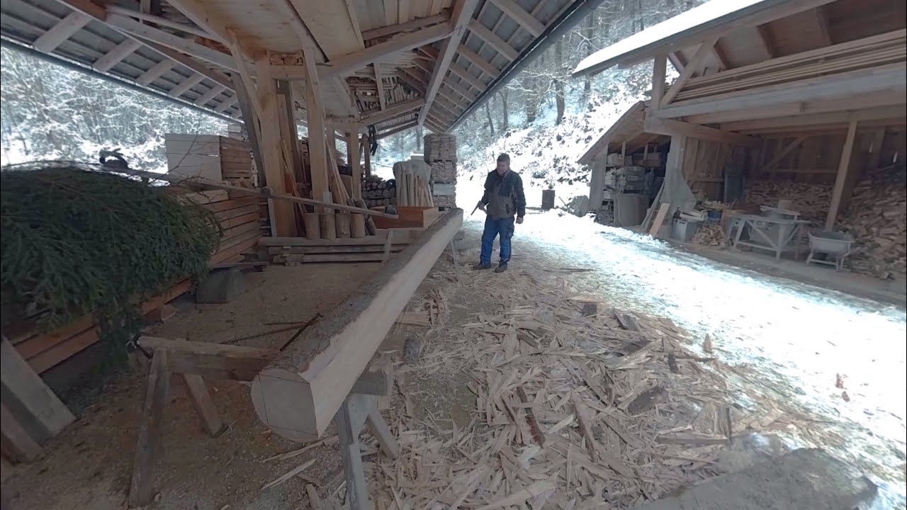 Behauen von Rundholz 360° | Holzhandwerk revisited