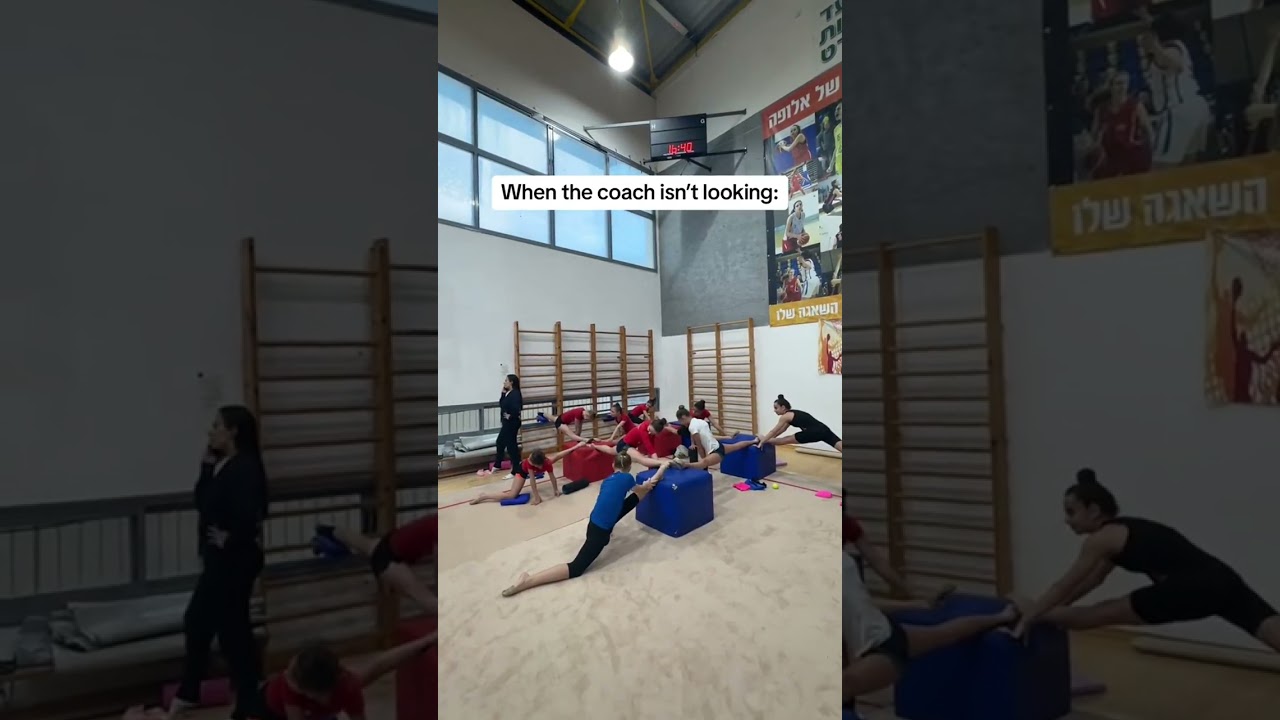 pov: when the coach isn&rsquo;t looking 🤸🏻&zwj;♀️🤣 credits to linoyashram #gymnastics