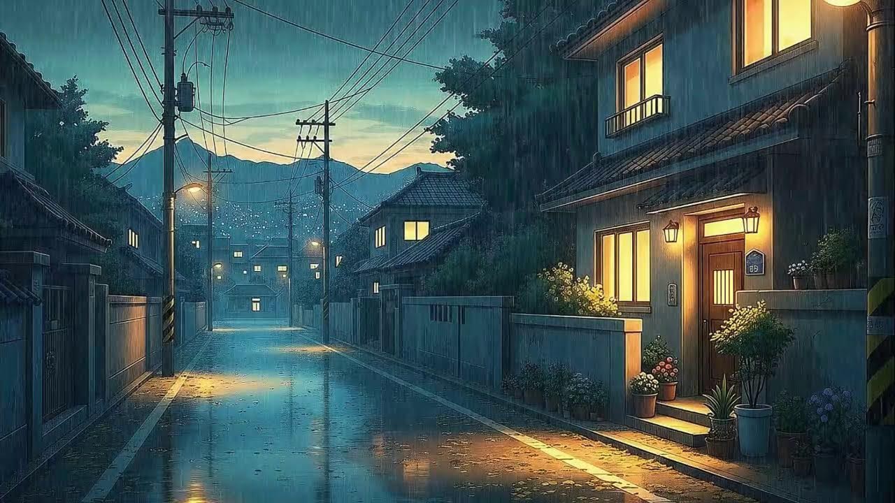 Rain Sounds plus Lofi for Long Sessions in a Quiet Korean Night Ambience to Block Distractions 😌