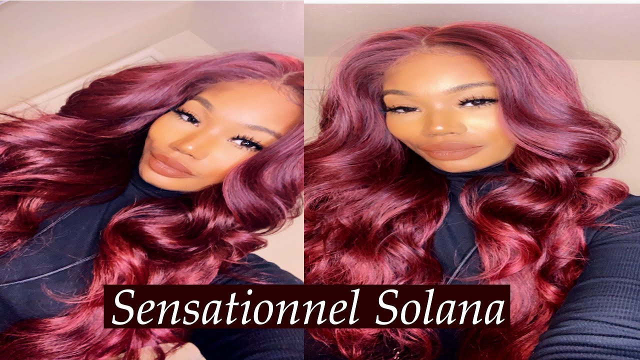 Solana | Sensationnel  Cloud 9 Swiss Lace Wig | Burgundy Wine | Perfect Color For Fall Season