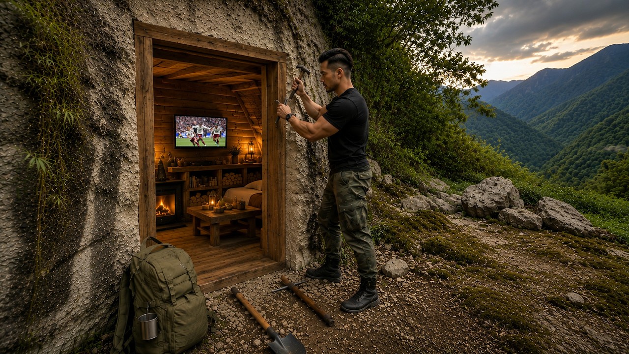 I Survived Alone in a Hidden Cave House Built From Stone