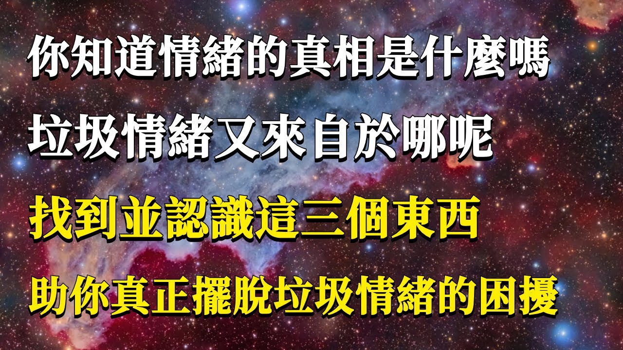 你知道情緒的真相是什麼嗎？垃圾情緒又來自於哪呢？找到並認識這三個東西，助你真正擺脫垃圾情緒的困擾！#能量#業力#宇宙#精神#提升 #靈魂 #財富 #認知覺醒