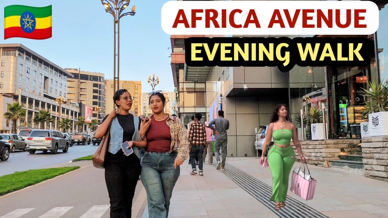 Addis Ababa Bole 🇪🇹 Stunning Evening View. Africa Avenue Walking Tour.