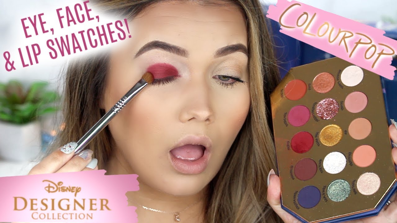 COLOURPOP x DISNEY MIDNIGHT MASQUERADE FACE SWATCHES!!