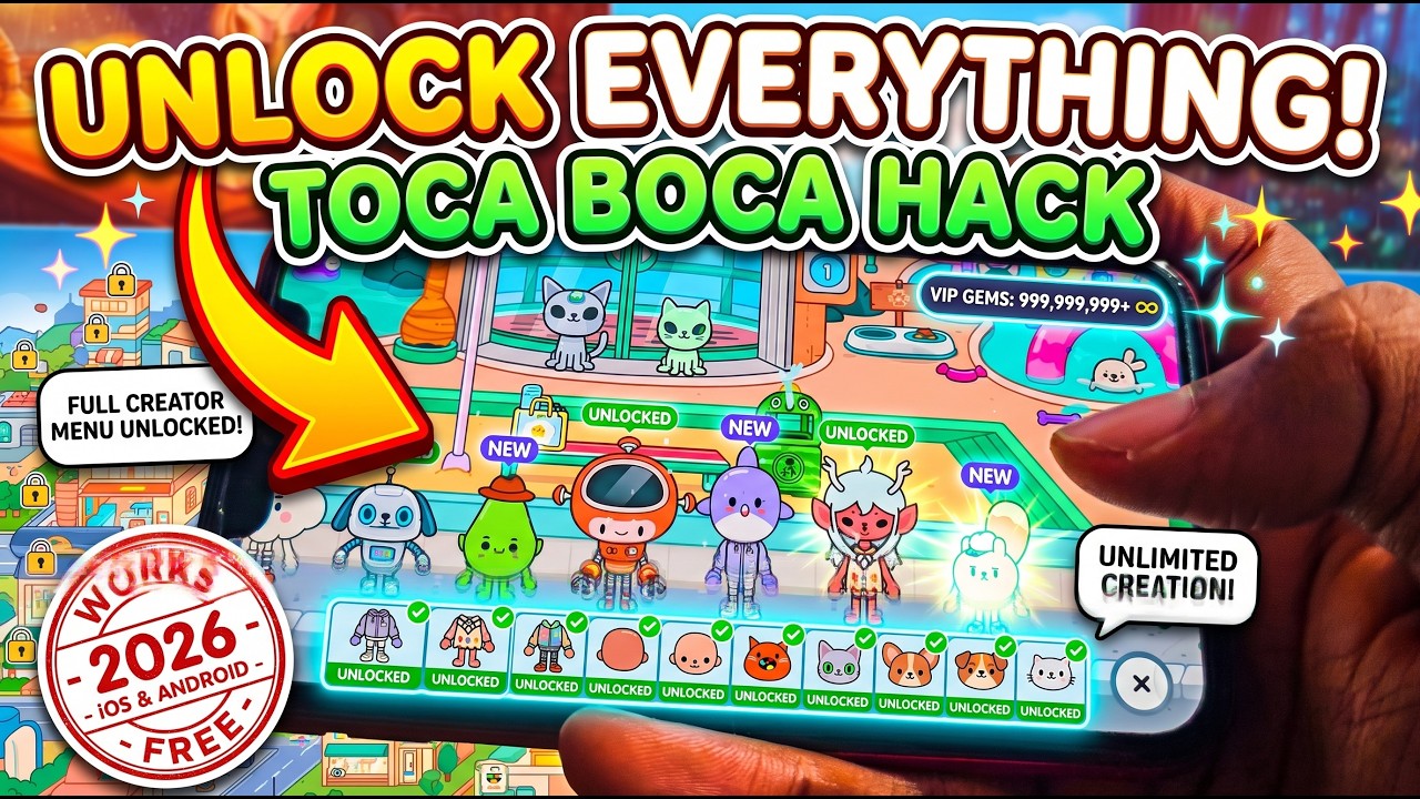 Toca Boca Hack/MOD 🌈 How To Unlock EVERYTHING in Toca Boca World for FREE iOS Android 2026