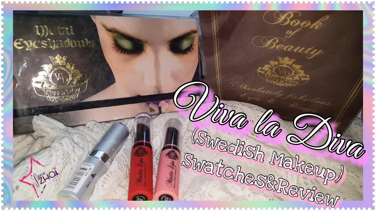 Viva La Diva | Книга красоты | Металлические тени для век и помада + свотчи (шведский бренд косметики)
