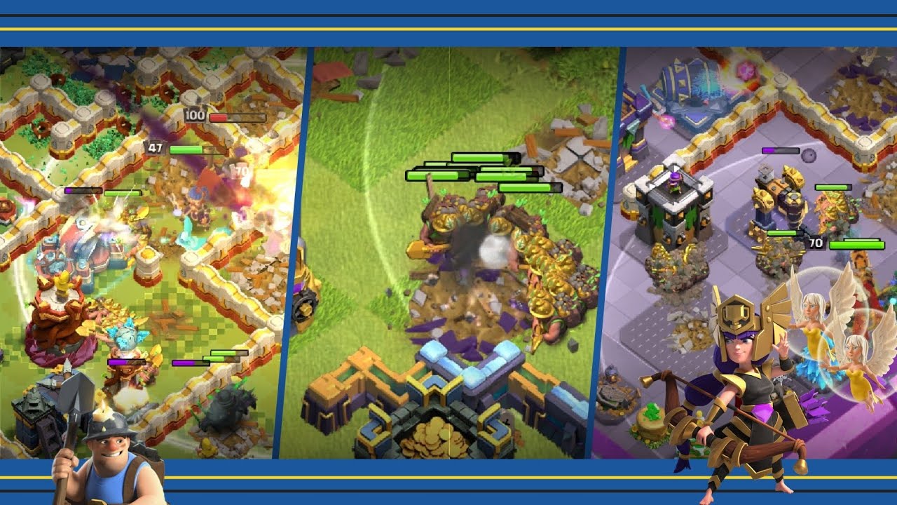 TH17 Queen Charge Mass Miner Attacks (Clash of Clans)