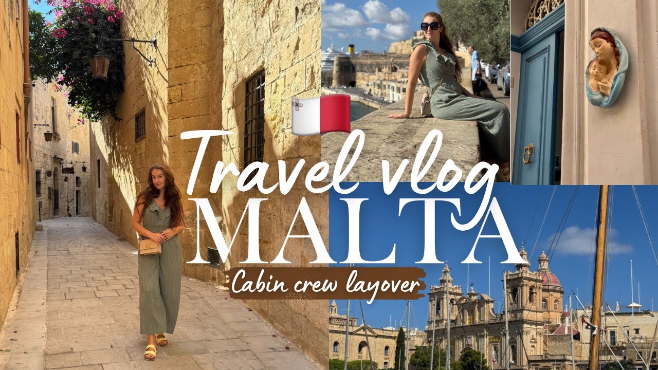 #10 VLOG 🎥 ✨ Malta očima letušky🇲🇹✨: 3 města & nádherné výhledy⛪🔔