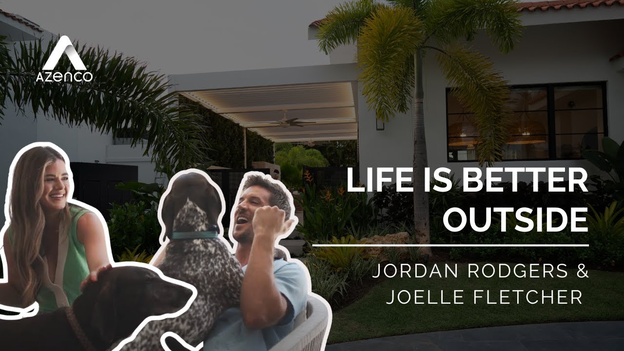 How Jojo and Jordan's house looks like with their top-tier motorized pergola? | Azenco Outdoor