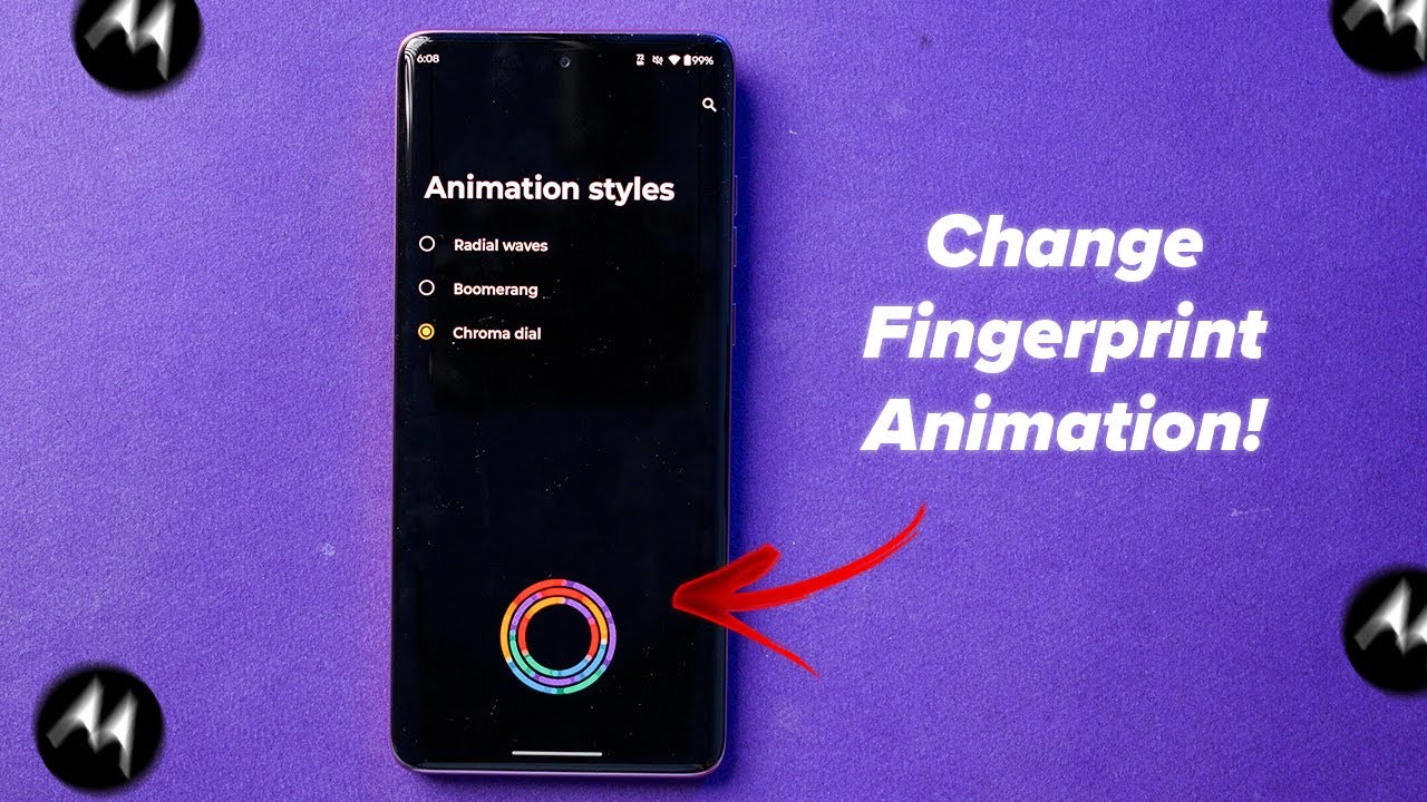 Как изменить стиль анимации отпечатков пальцев на мобильном телефоне Motorola?