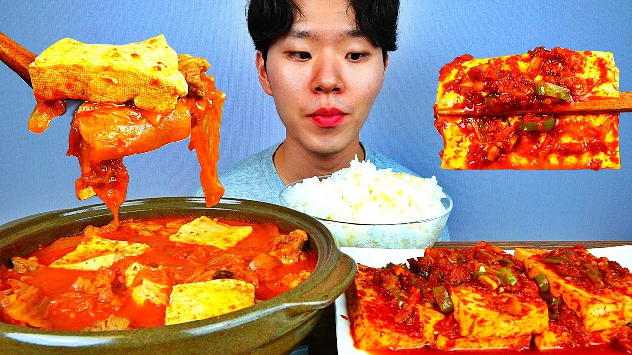 돼지고기김치찌개 두부조림 맛있게 잘 먹었습니다~! KIMCHI STEW WHHITH PORK BRAISED TOFU KOREAN FOOD ASMR MUKBANG