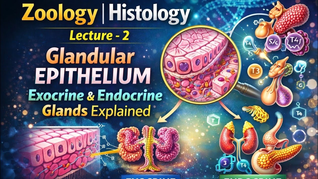 Zoology | Histology Lecture - 2 | Glandular Epithelium | Exocrine & Endocrine Glands Explained