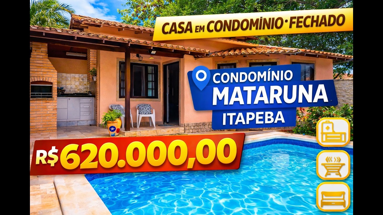 Casa com Piscina em Condomínio Perto do Centro de Maricá | 3 Quartos - 1102