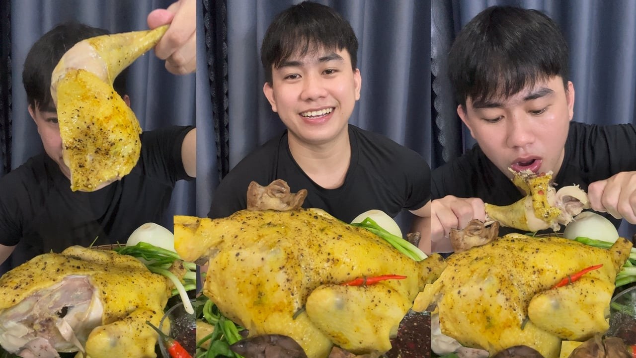 Ăn Nguyên Con Gà Hấp Muối Hột Chấm Muối Tiêu Tắc Ngot Thơm | Steamed Chicken With Coarse Salt