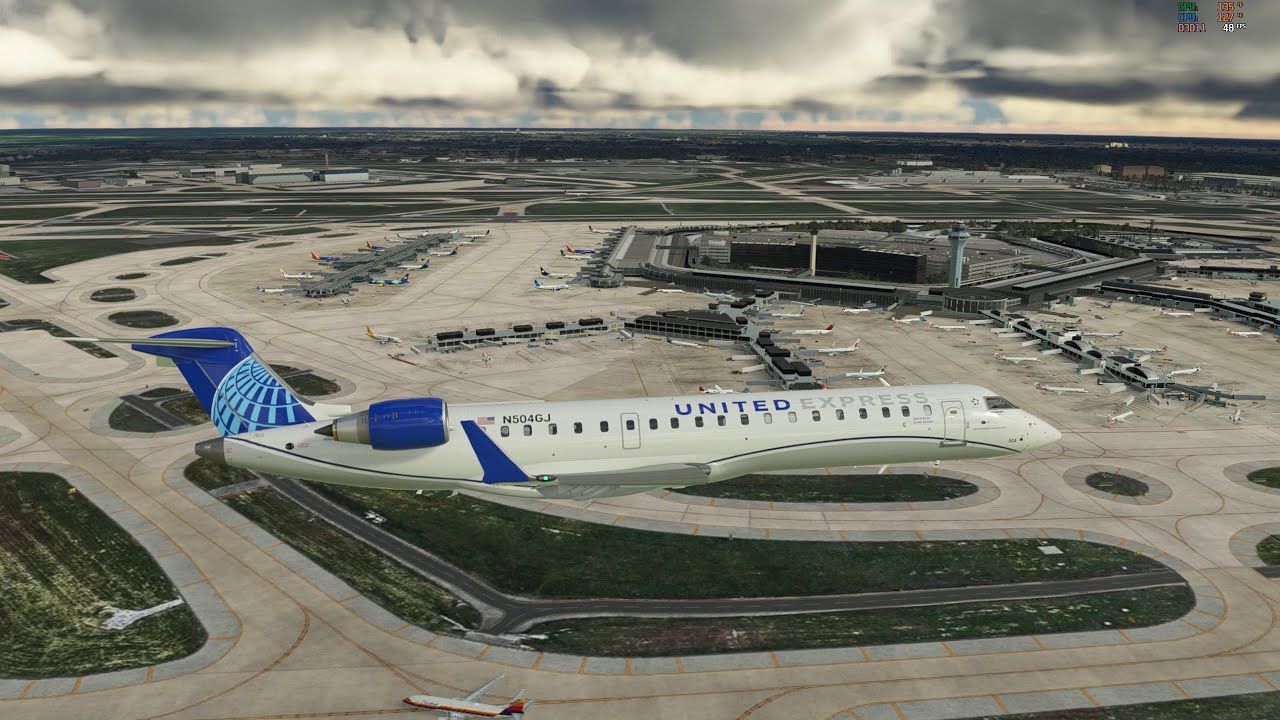 AIG Traffic 100% Performance Frame Rate with Virtual Reality Aerosoft CRJ 700 Chicago O'Hare fro GSX