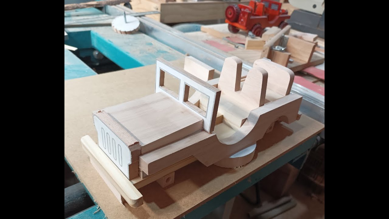 como fazer um jeep miniatura de madeira , how to make a miniature wooden jeep