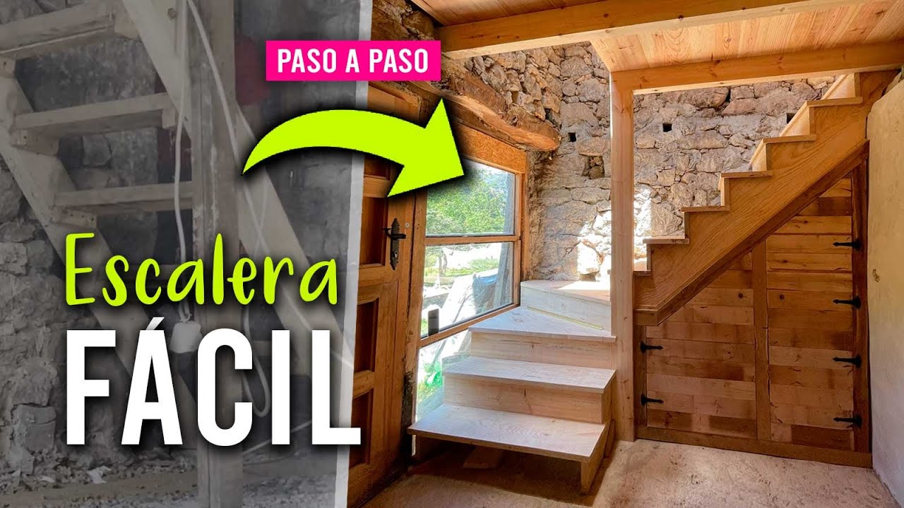 #44 🔥 C&oacute;mo hacer una ESCALERA de madera F&Aacute;CIL (Paso a paso)