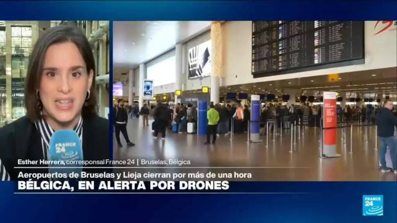 Caos en los aeropuertos de Bruselas por avistamiento de drones • FRANCE 24 Español