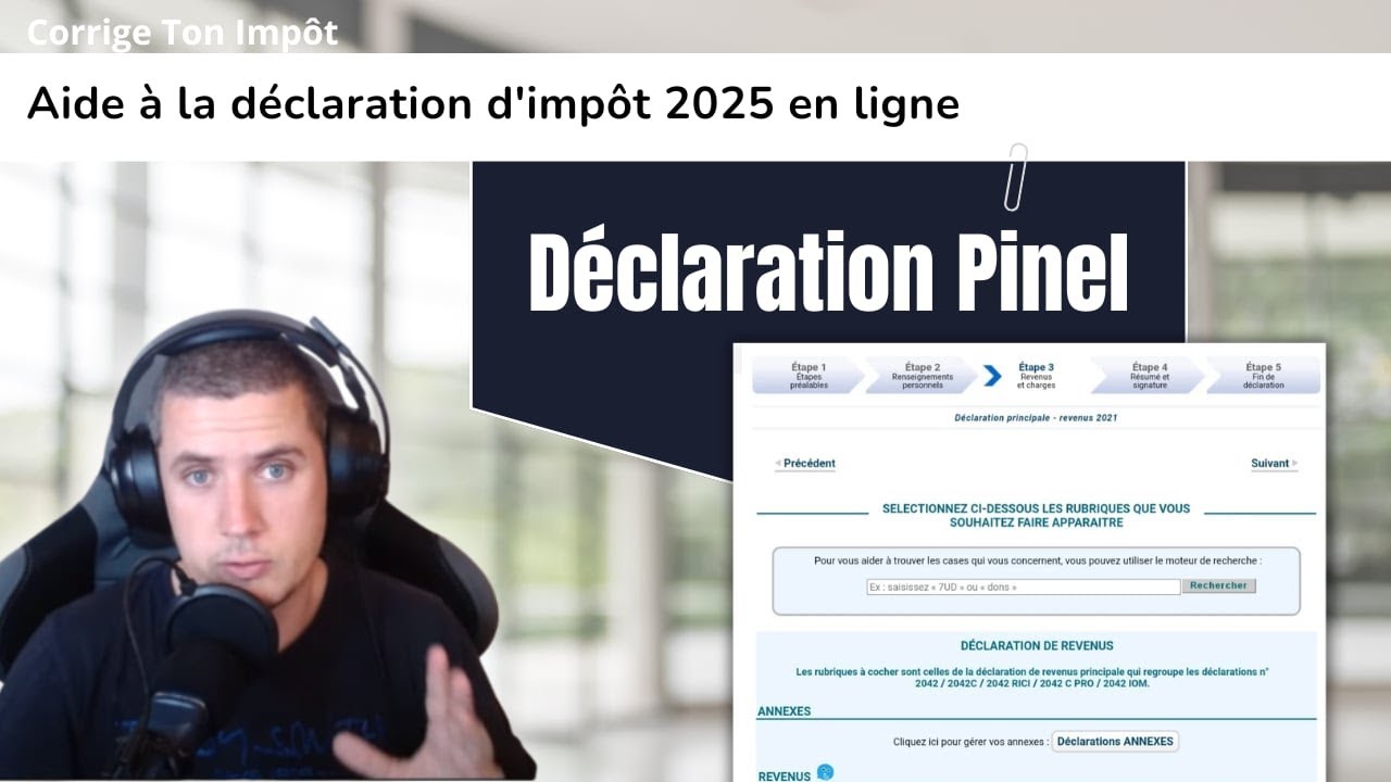 Déclaration d'impôt Pinel en ligne 2025. Tutoriel case par case.