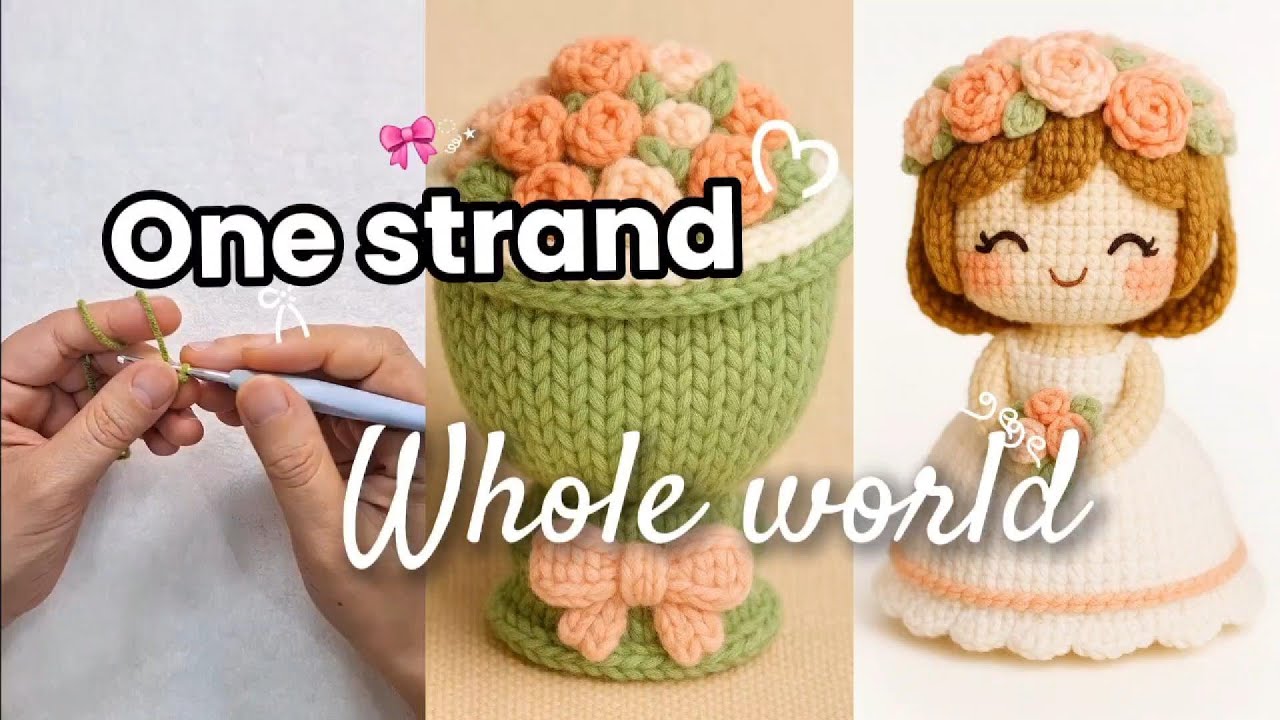 Flower doll-Full Crochet Tutorial+Pattern-No voice -P3/Búp bê hoa-Full HD-Sự im lặng chữa lành