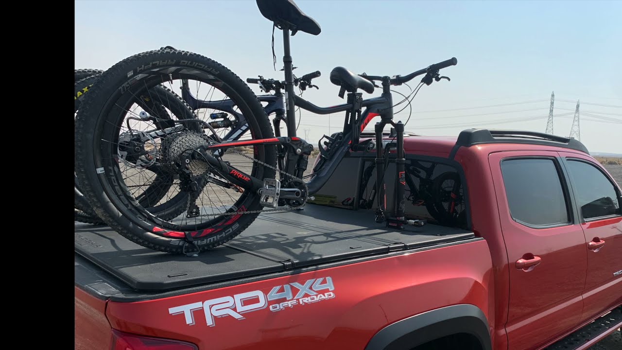 TOYOTA TACOMA BIKE CARRIER ON OEM TONNEAU COVER