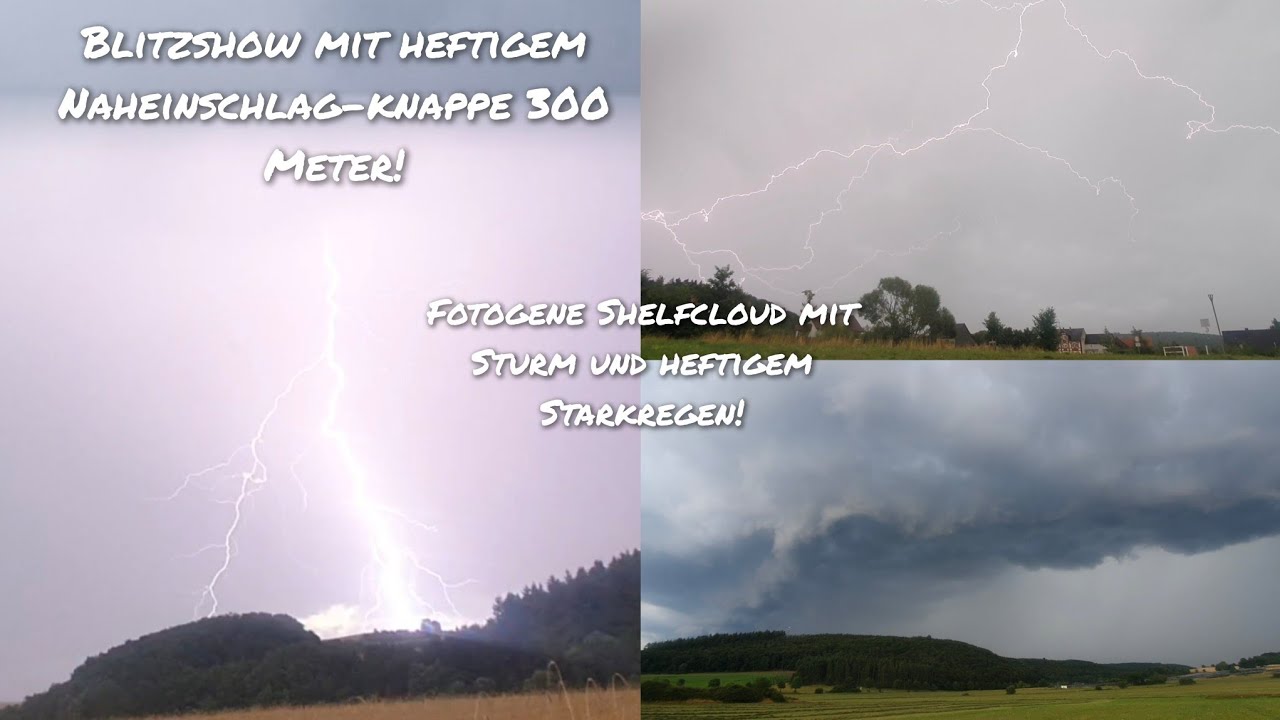 UNGLAUBLICHES GEWITTER mit NAHEINSCHLÄGEN und krassen Wolkenblitzen bei Marburg am 21.07.2025