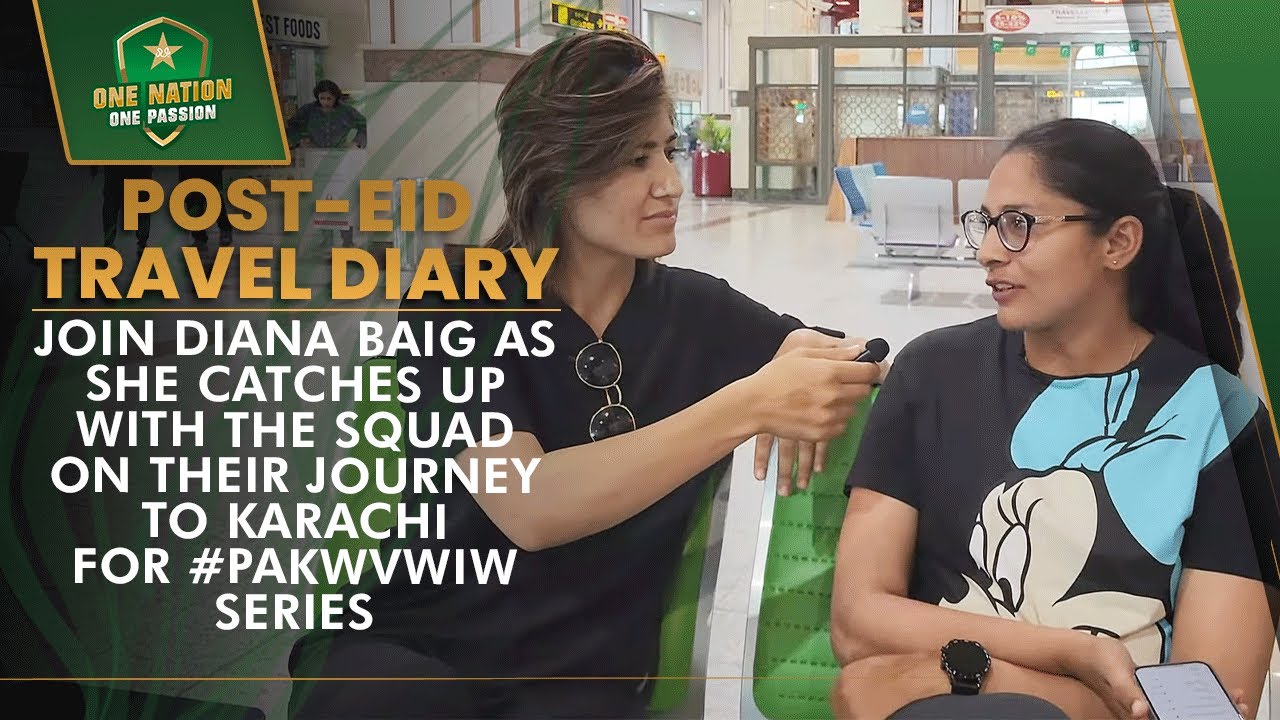 🎙️ Join Diana Baig as she catches up with the squad on their journey to Karachi for #PAKWvWIW series