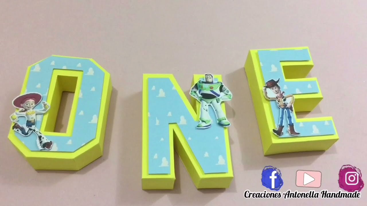 letras 3D / TOY STORY / MOLDE GRATIS / ONE