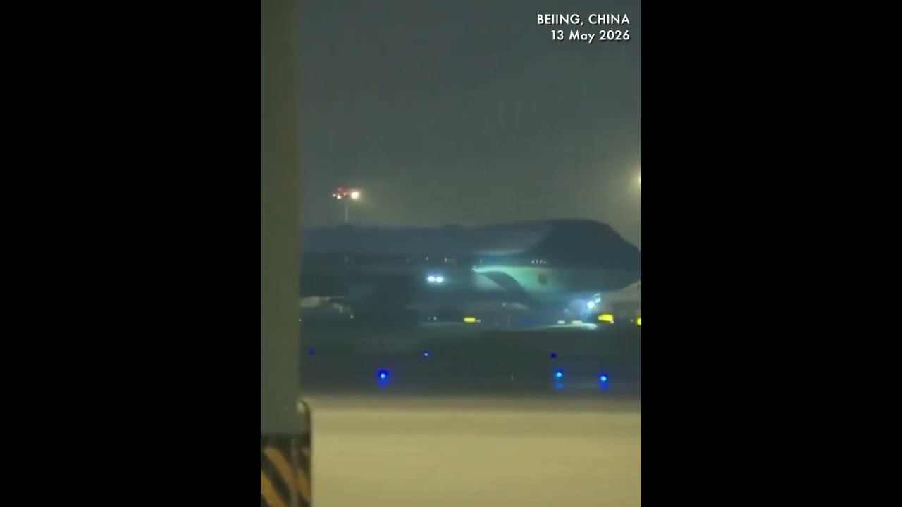 Trump in China - Air Force One touches down as US president arrives in Beijing