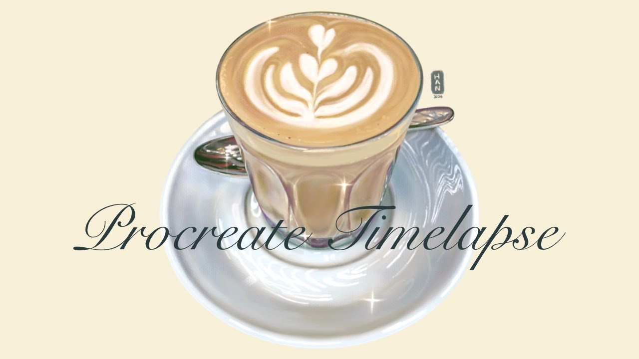 Procreate Timelapse | Food illustration - Latte