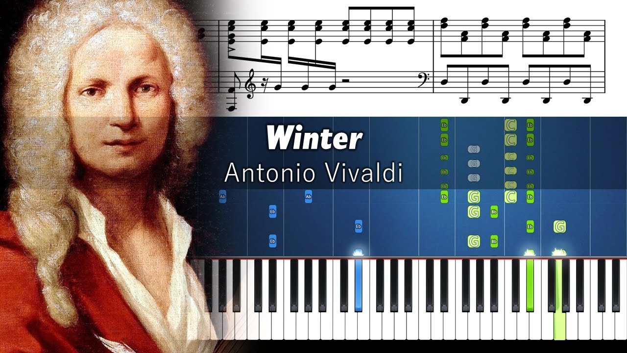 Vivaldi - Winter - Piano Tutorial with Sheet Music