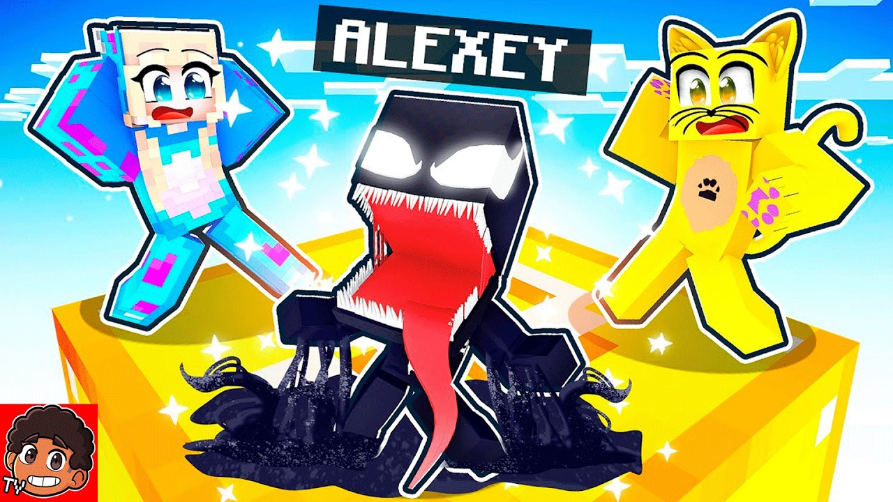 FINGI ser um VENOM BEBÊ em uma ILHA de LUCKY BLOCK
