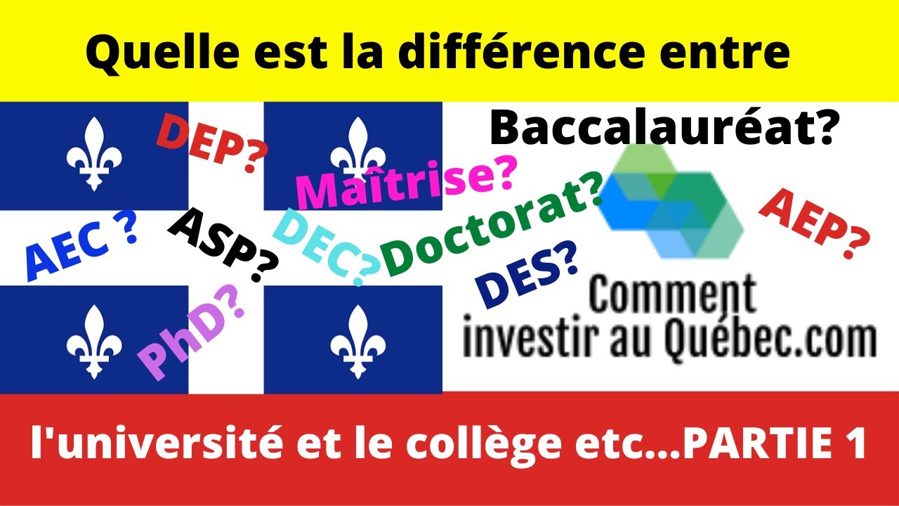 Quelle est la DIFFÉRENCE entre l'UNIVERSITÉ et le COLLÈGE etc... PARTIE 1