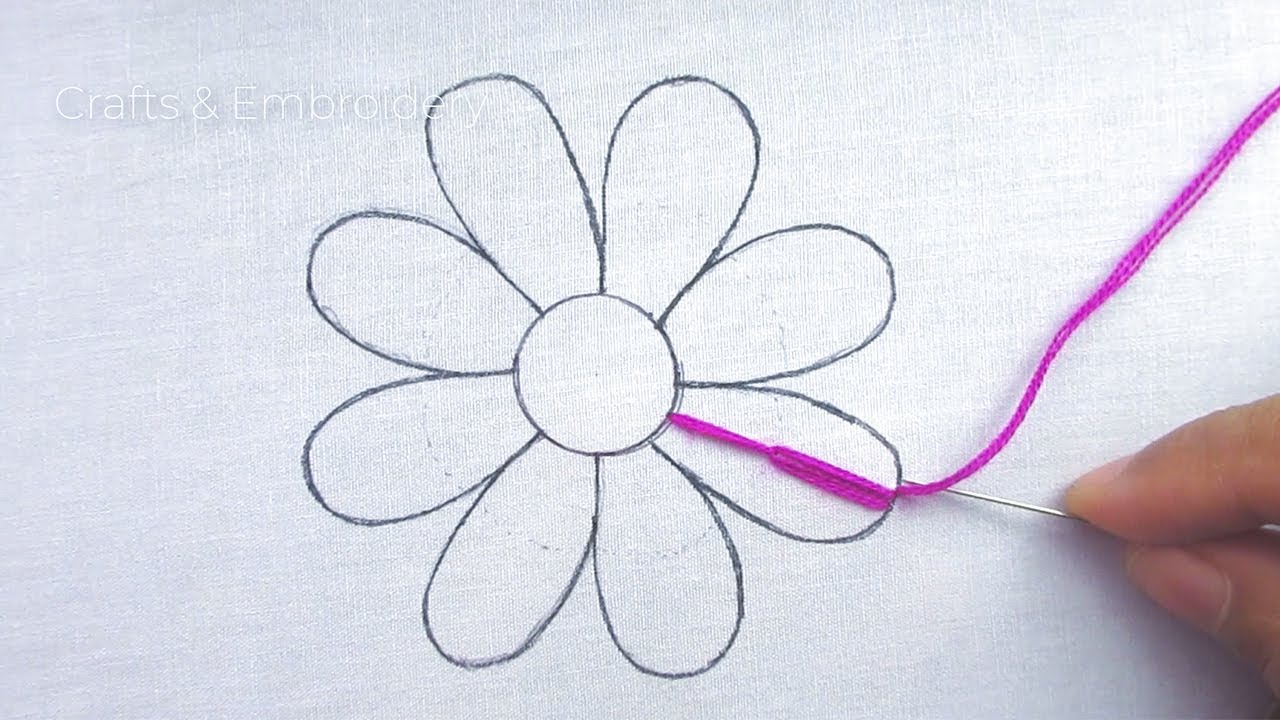 Super Easy Flower Embroidery Tutorial - Hand Embroidery for Beginner - Unique Flower Design