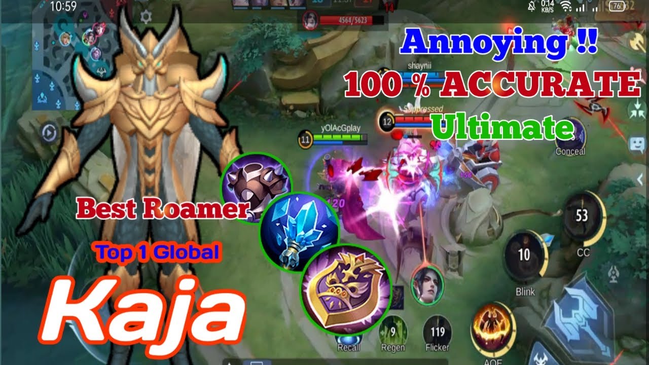 Kaja Roam !! Best Build and Gameplay - Top 1 Global Kaja ~ MLBB