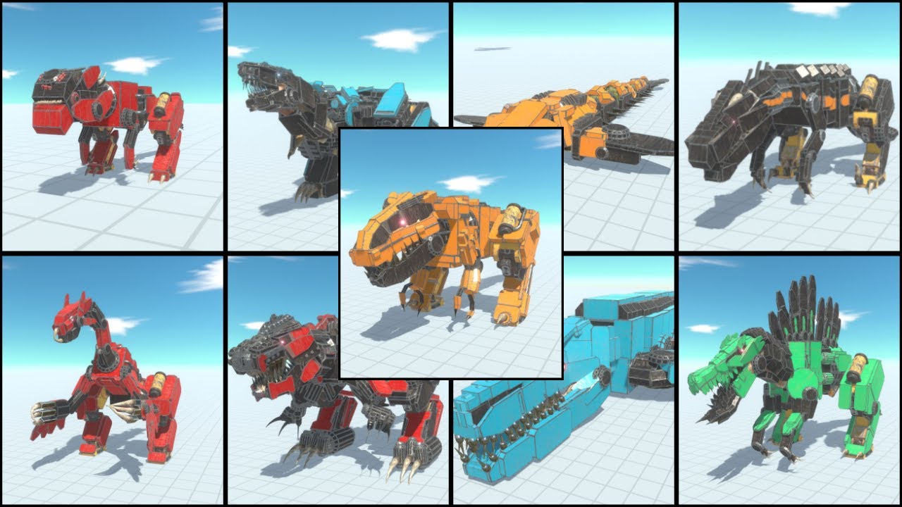 Robot T-Rex vs Robot Dinosaurs Animal Revolt Battle Simulator