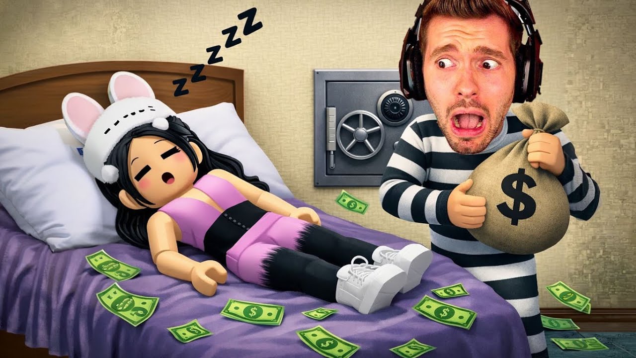 ROUBEI MINHA NAMORADA dentro de casa no Roblox! (Rob It)
