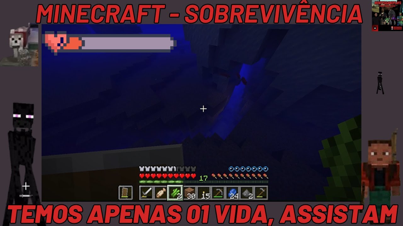 MINECRAFT | SOBROU APENAS 01 VIDA | MIRANDO NOVOS OBJETIVOS