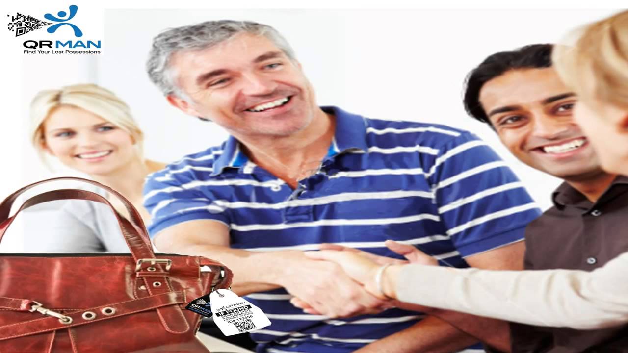 QRMan Lost and Found system QR Finder codes for Keys Luggage Pets Sports Bikes Electronics Iphone