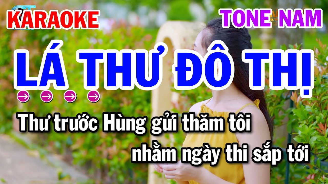 Karaoke Lá Thư Đô Thị || Nhạc Sống Tone Nam Tuấn Cò