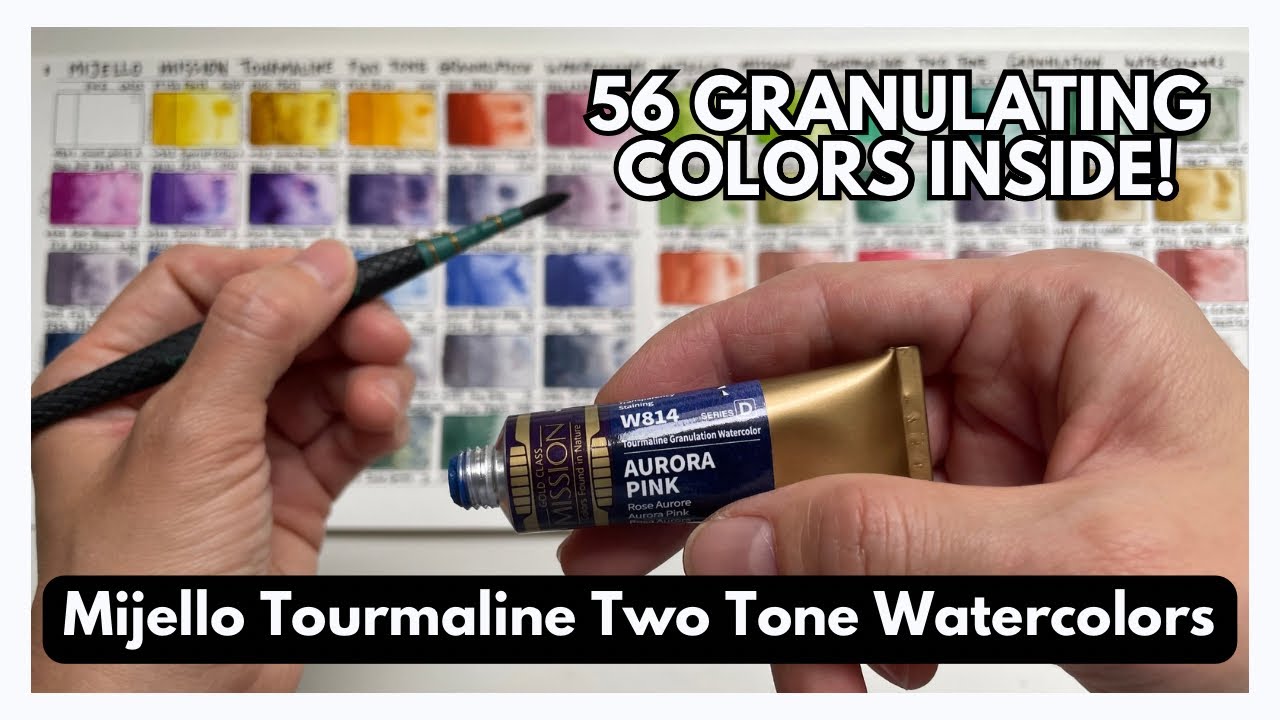 Swatching ALL 56 Mijello Mission Gold Tourmaline Granulating Watercolors | Giveaway Inside!
