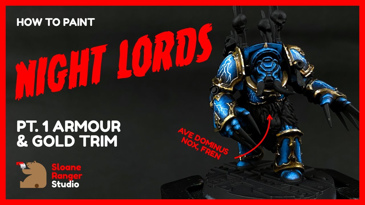 How to paint NIGHT LORDS - Pt. 1 Blue Armour and Gold trim - Miniature painting tutorial