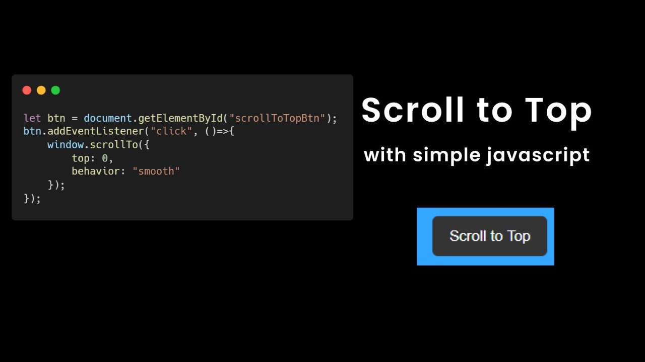 JavaScript Scroll-to-Top Button Tutorial | Smooth Page Navigation Made Easy! | ByteBites