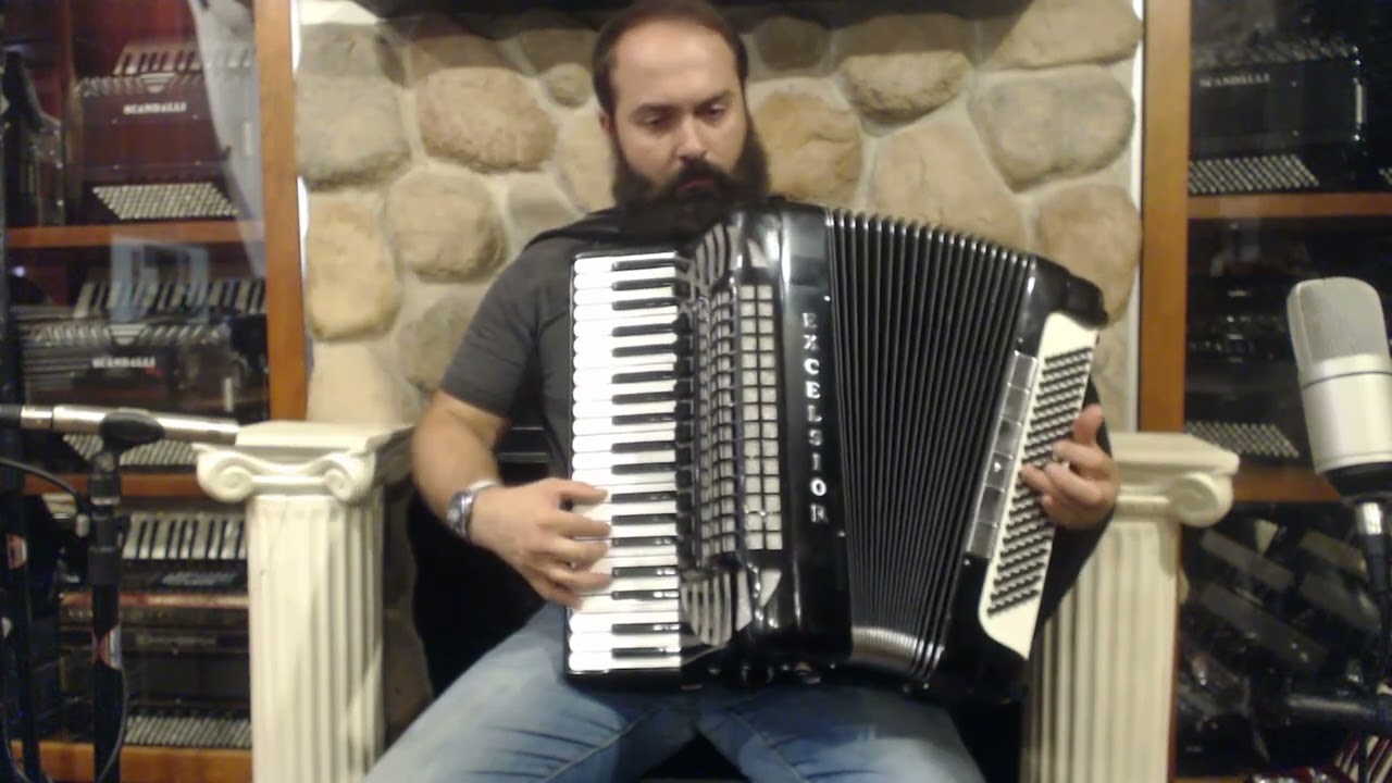 6389 - Black Excelsior 911 Piano Accordion LMMM 41 120 $2999