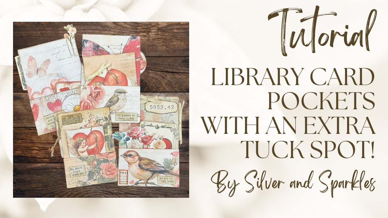 Library Card Pockets - Super Simple with an extra tuck spot!  #librarycard #papercrafts
