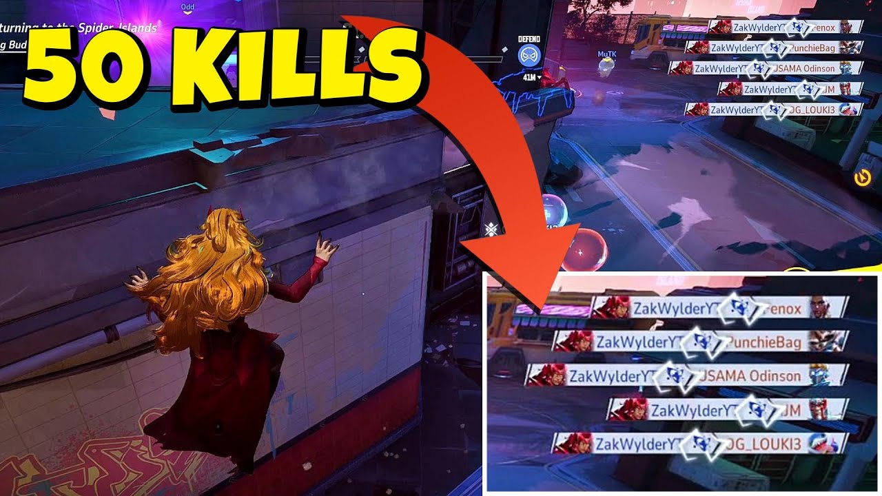 Игровой процесс Marvel Rivals: побиваем рекорды, совершив 50 убийств, играя за Алую Ведьму!