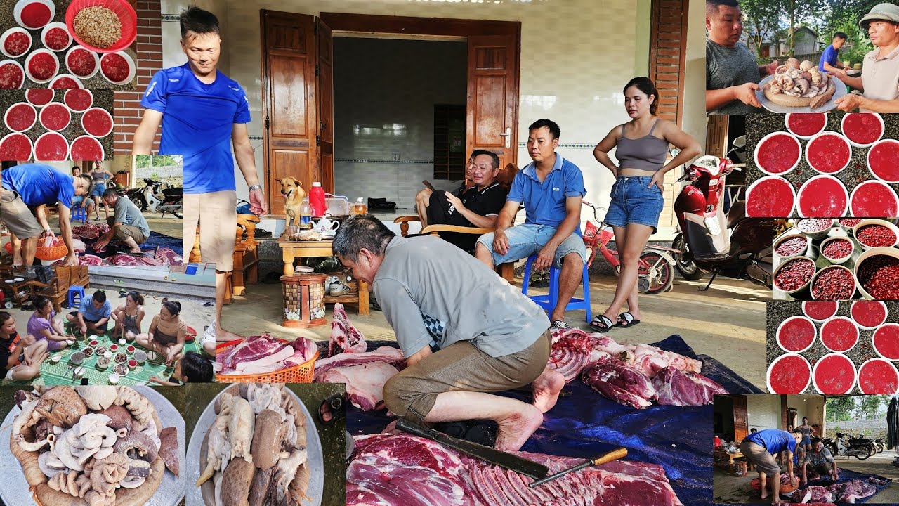ĐẶC SẢN Lợn trắng 150kg, Cỗ Lòng, tiết canh cùng anh em giao lưu.
