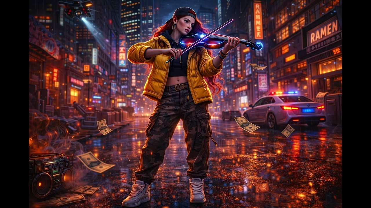 The Violin Girl Hiphop – Strings Louder Than the City 💥🎶