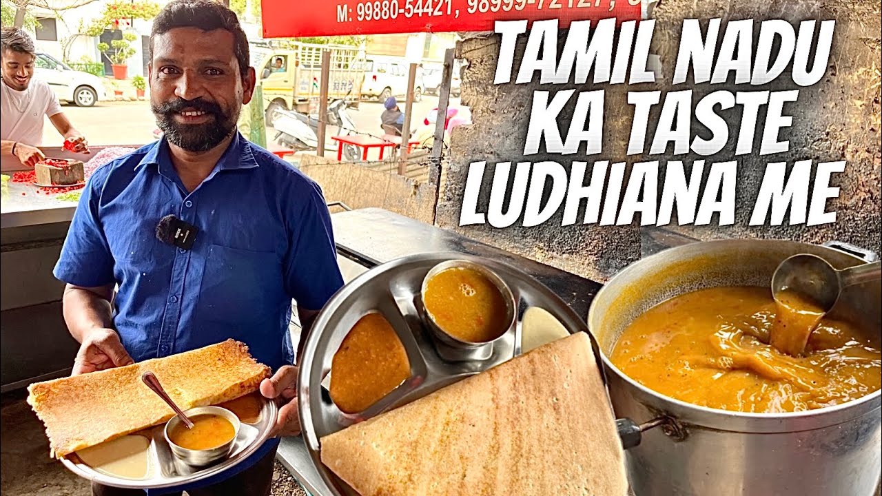 ₹ 60 Best South Indian Street Food in LUDHIANA | Rajan Dosa Ludhiana | Street Food India