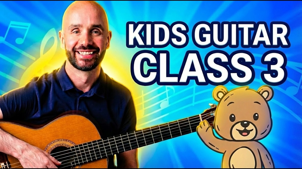 Beginner Guitar Classes For Kids (DAY 3) Play Your First Real Song